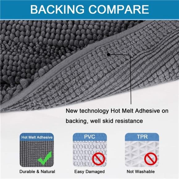 2 Piece Bathroom 20" x 32" + 17" x 24 Set Rugs Bath Mat Set Bathroom Non Slip - Picture 2 of 6